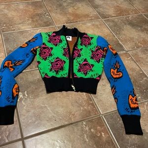 Vintage Betsey Johnson zip sweater faith, hope,